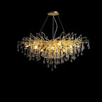 Suspension îlot de cuisine luxueuse en cristal doré pour cuisine
