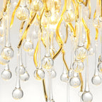 Suspension îlot de cuisine luxueuse en cristal doré pour cuisine