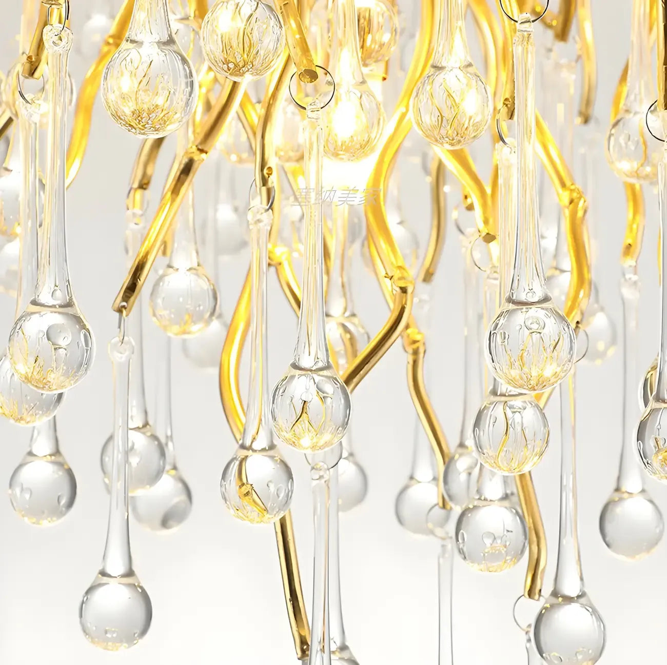 Suspension îlot de cuisine luxueuse en cristal doré pour cuisine