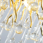 Suspension îlot de cuisine luxueuse en cristal doré pour cuisine