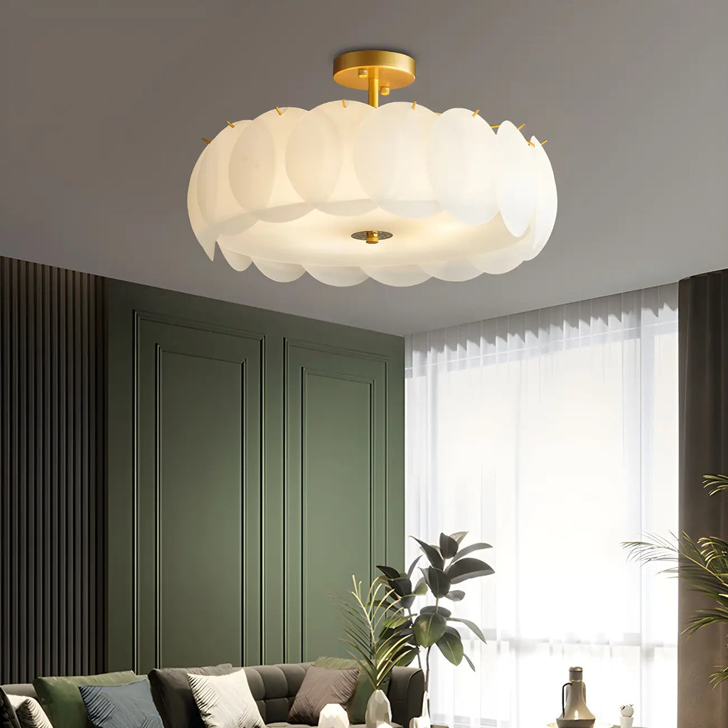 Plafonnier semi-encastré moderne à LED 4/5 lumières pour chambre à coucher