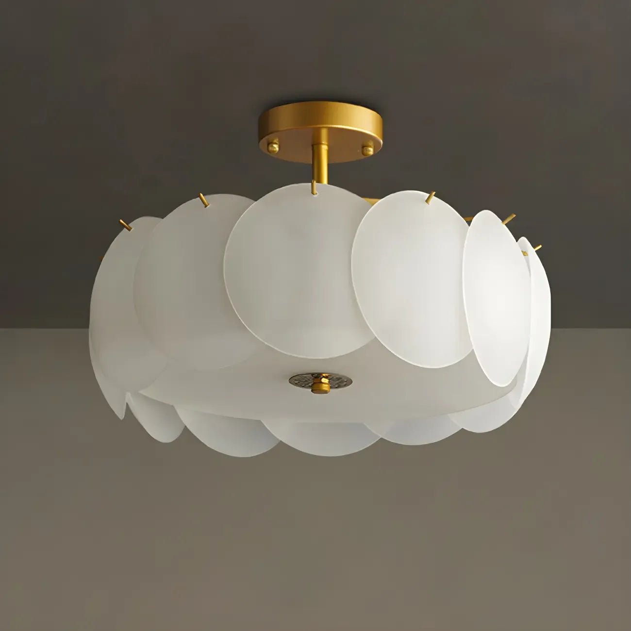 Plafonnier semi-encastré moderne à LED 4/5 lumières pour chambre à coucher