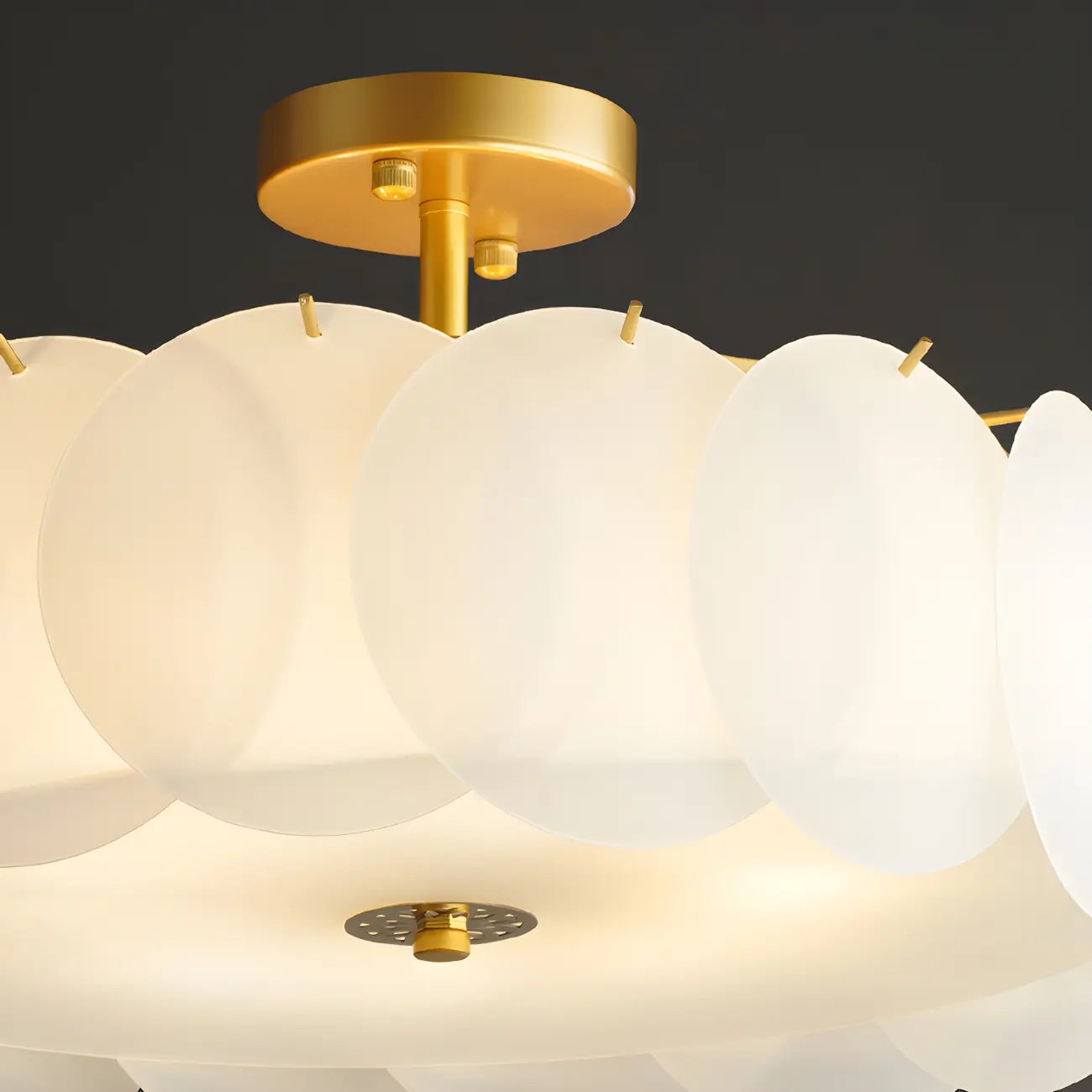 Plafonnier semi-encastré moderne à LED 4/5 lumières pour chambre à coucher