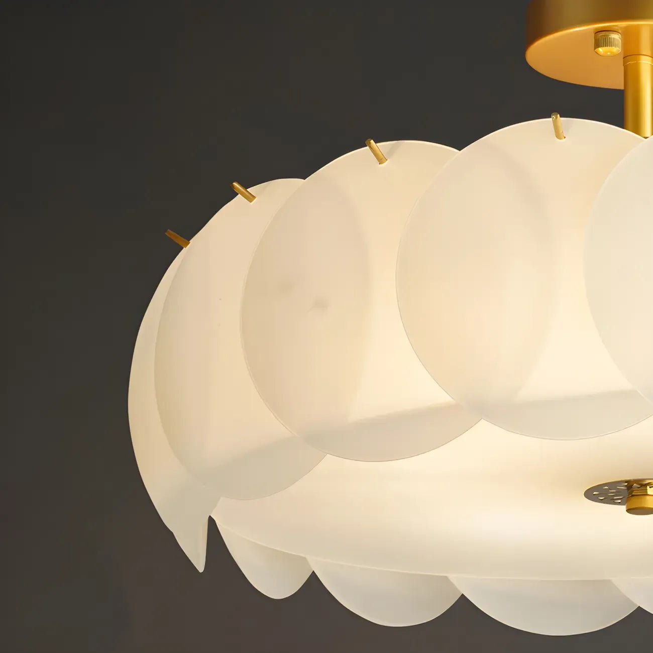 Plafonnier semi-encastré moderne à LED 4/5 lumières pour chambre à coucher