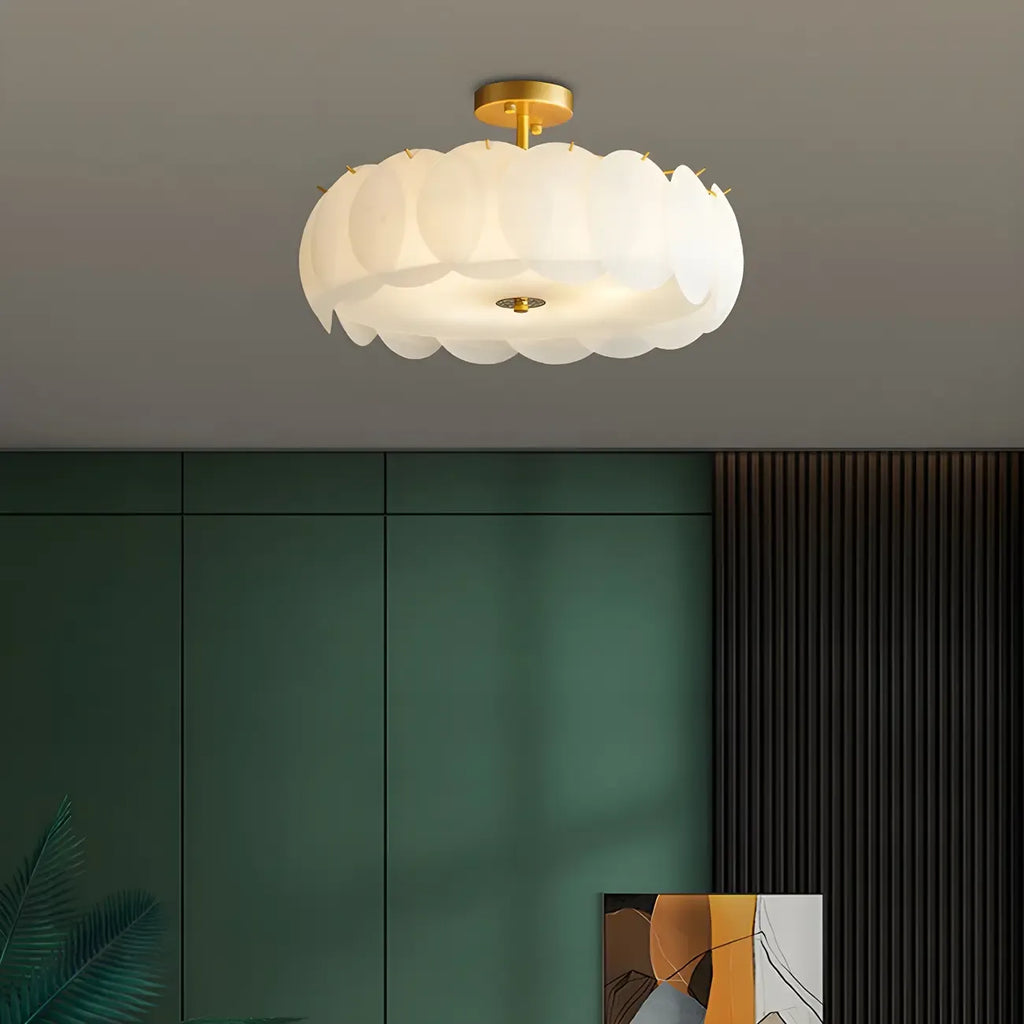 Plafonnier semi-encastré moderne à LED 4/5 lumières pour chambre à coucher