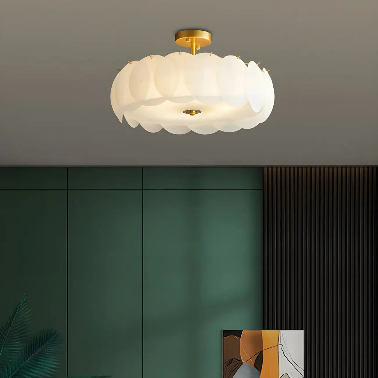 Plafonnier semi-encastré moderne à LED 4/5 lumières pour chambre à coucher