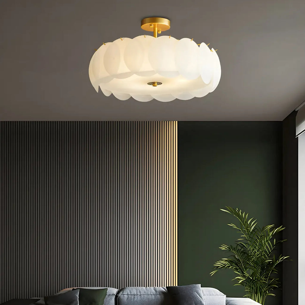 Plafonnier semi-encastré moderne à LED 4/5 lumières pour chambre à coucher