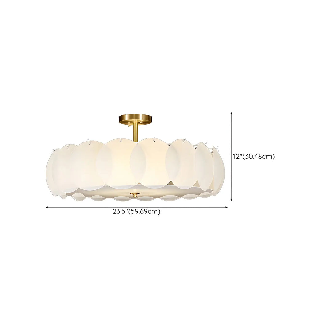 Plafonnier semi-encastré moderne à LED 4/5 lumières pour chambre à coucher