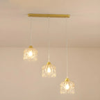 Lampada a sospensione da isola elegante, piccola, a 3 luci, in cristallo dorato per cucina