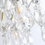 Lampada a sospensione da isola elegante, piccola, a 3 luci, in cristallo dorato per cucina