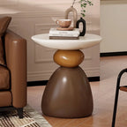 Table d'appoint contemporaine à base en résine artistique