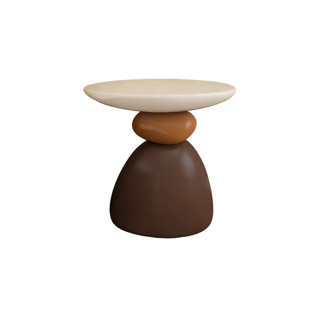 Table d'appoint contemporaine à base en résine artistique