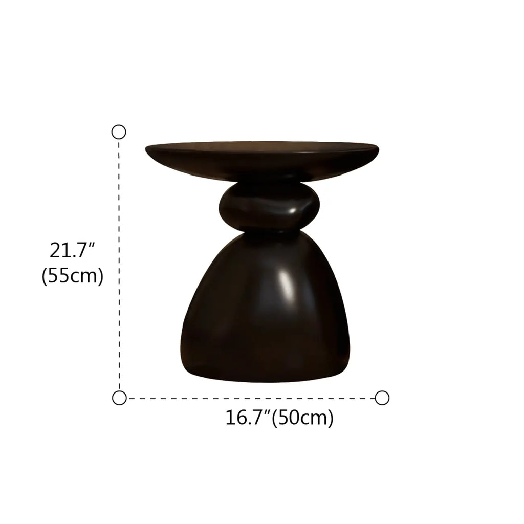 Table d'appoint contemporaine à base en résine artistique