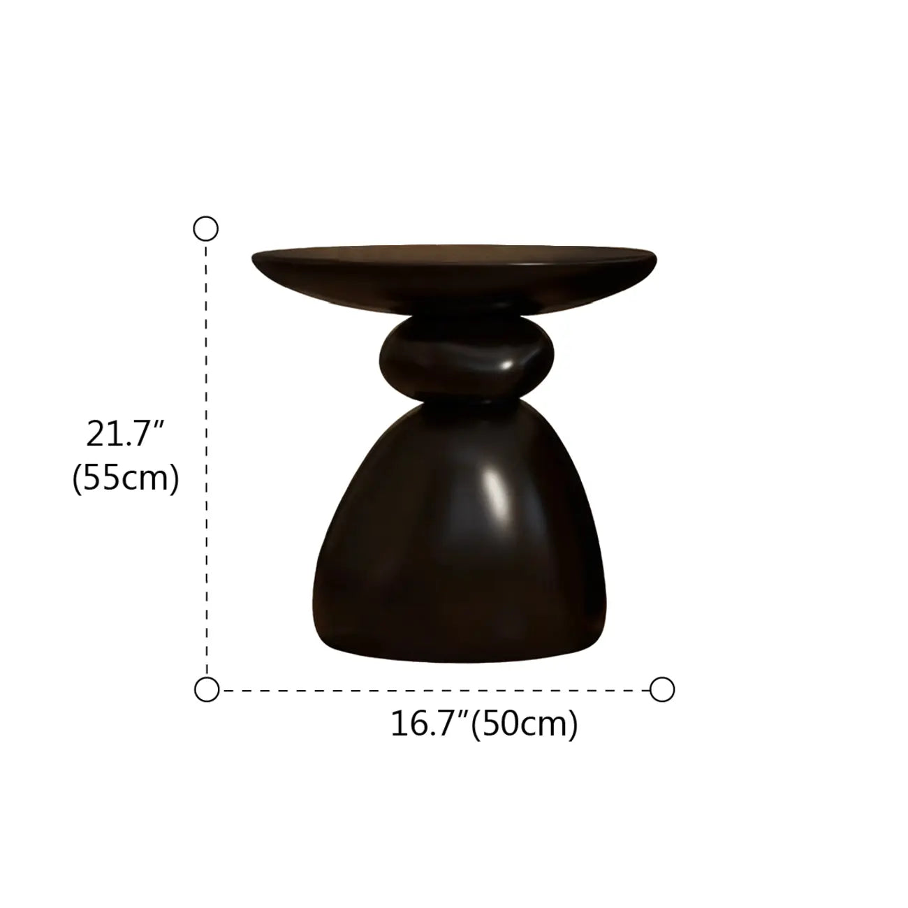 Table d'appoint contemporaine à base en résine artistique