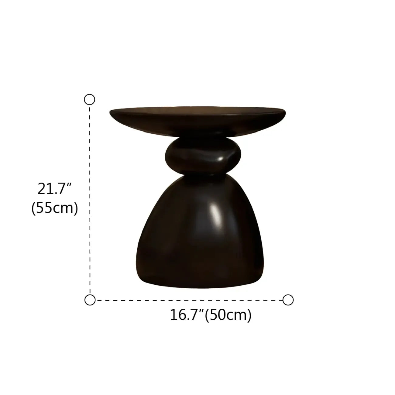 Table d'appoint contemporaine à base en résine artistique