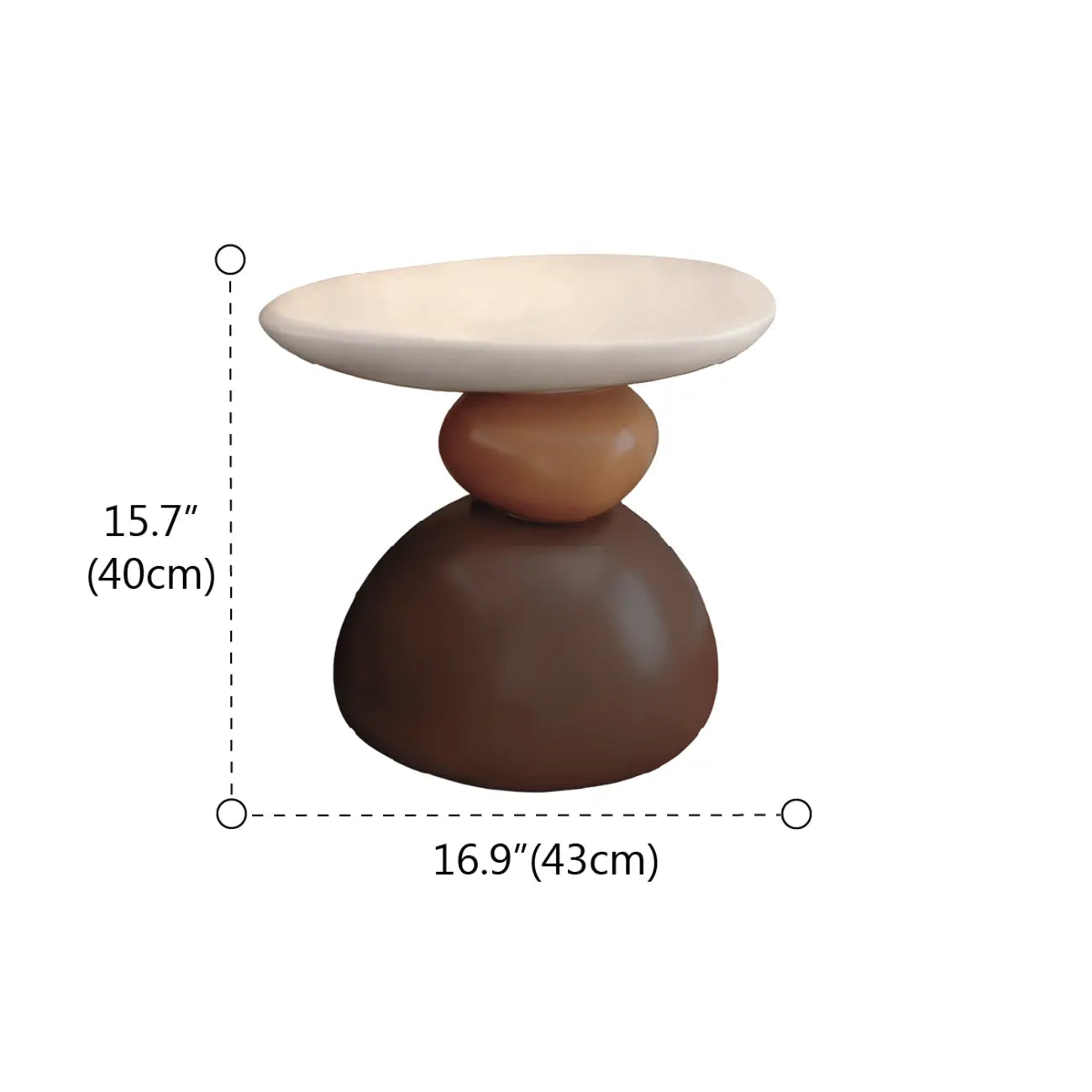 Table d'appoint contemporaine à base en résine artistique
