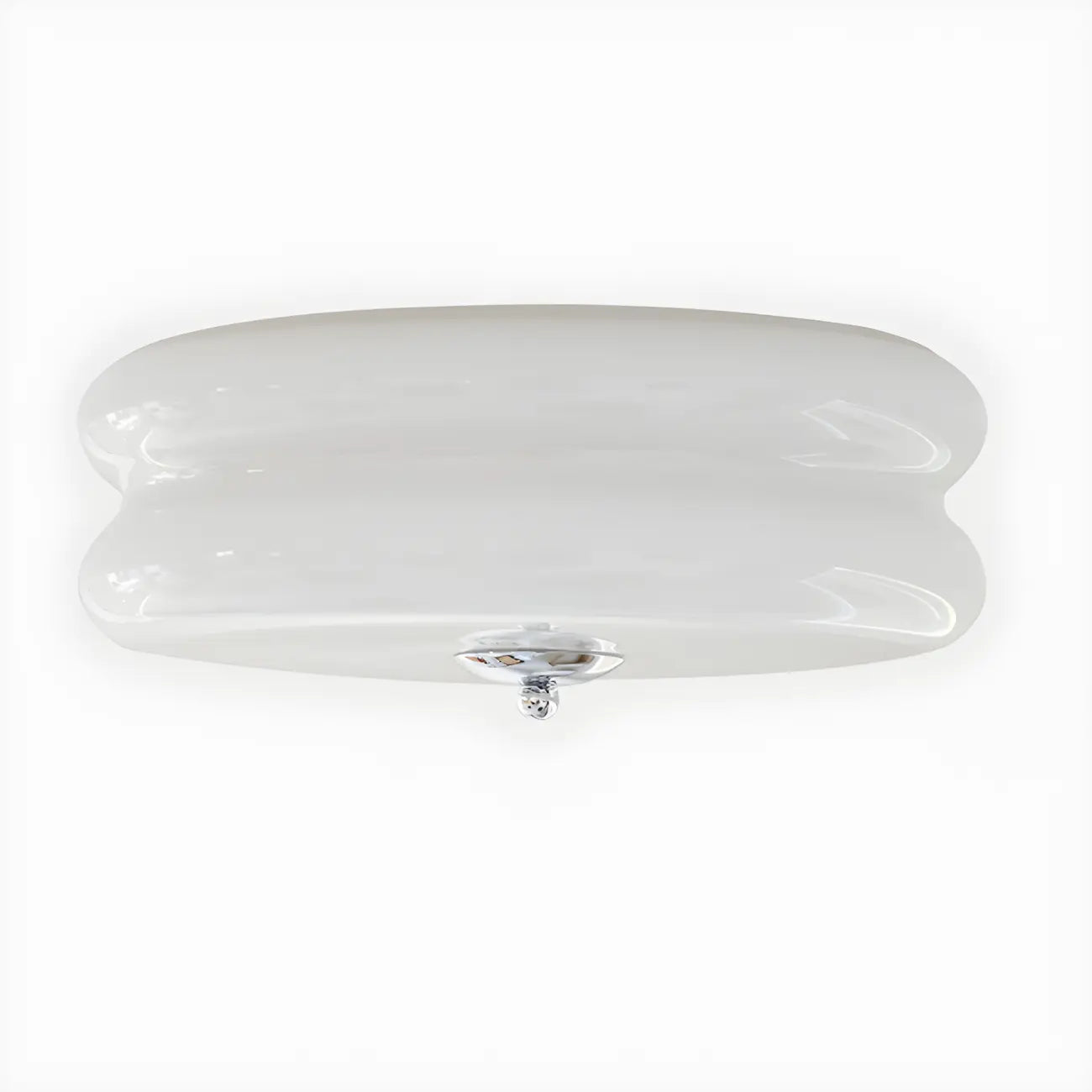 Plafonnier LED encastré rond moderne à double niveau en verre crème