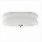 Plafonnier LED encastré rond moderne à double niveau en verre crème
