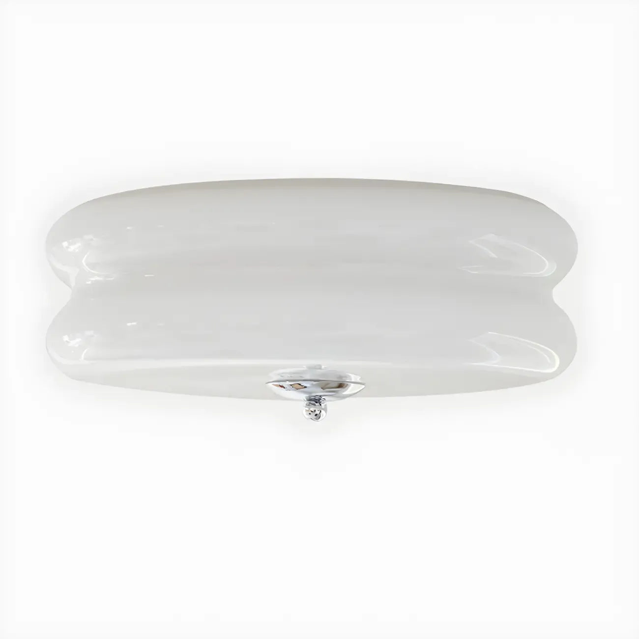 Plafonnier LED encastré rond moderne à double niveau en verre crème
