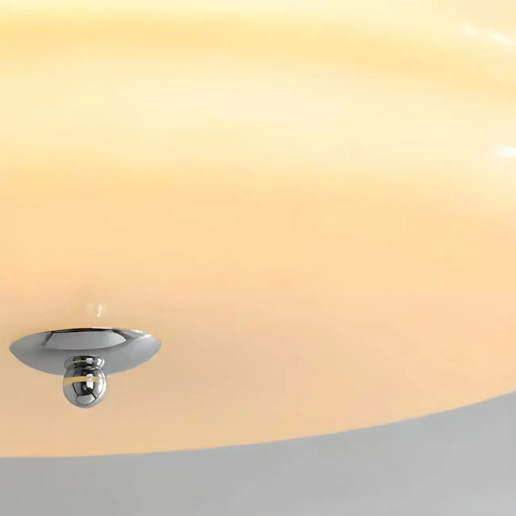 Plafonnier LED encastré rond moderne à double niveau en verre crème