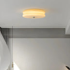 Plafonnier LED encastré rond moderne à double niveau en verre crème