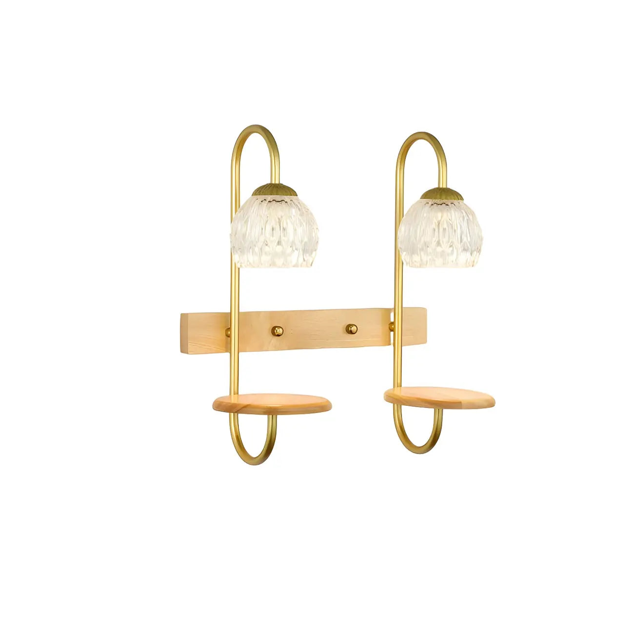 Applique murale moderne en verre avec étagère en bois pour la décoration de chambre