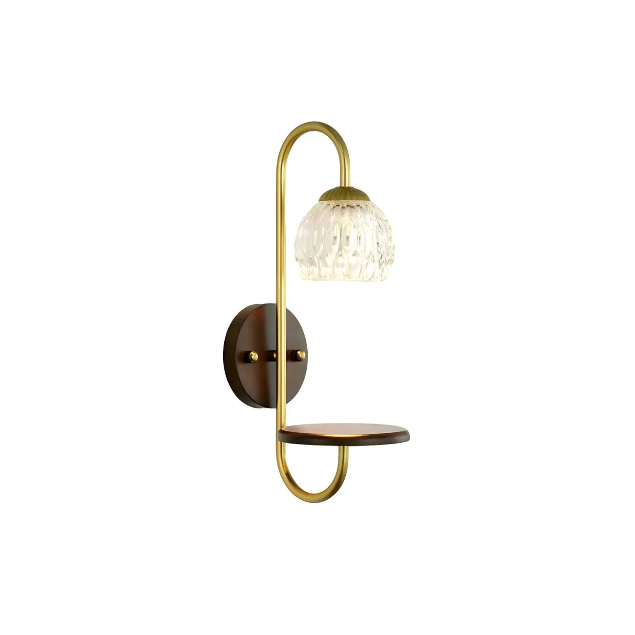 Applique murale moderne en verre avec étagère en bois pour la décoration de chambre