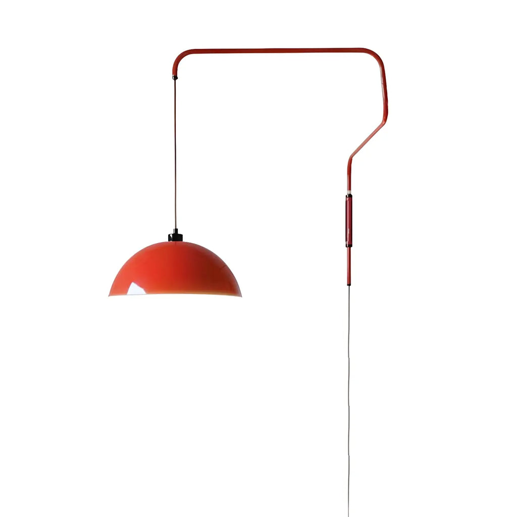 Applique murale géométrique rouge élégante à bras articulé pour salle à manger