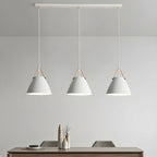 Suspension moderne à 3 lumières en métal blanc pour îlot de cuisine