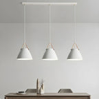 Suspension moderne à 3 lumières en métal blanc pour îlot de cuisine