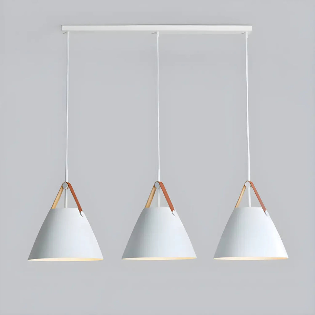 Suspension moderne à 3 lumières en métal blanc pour îlot de cuisine