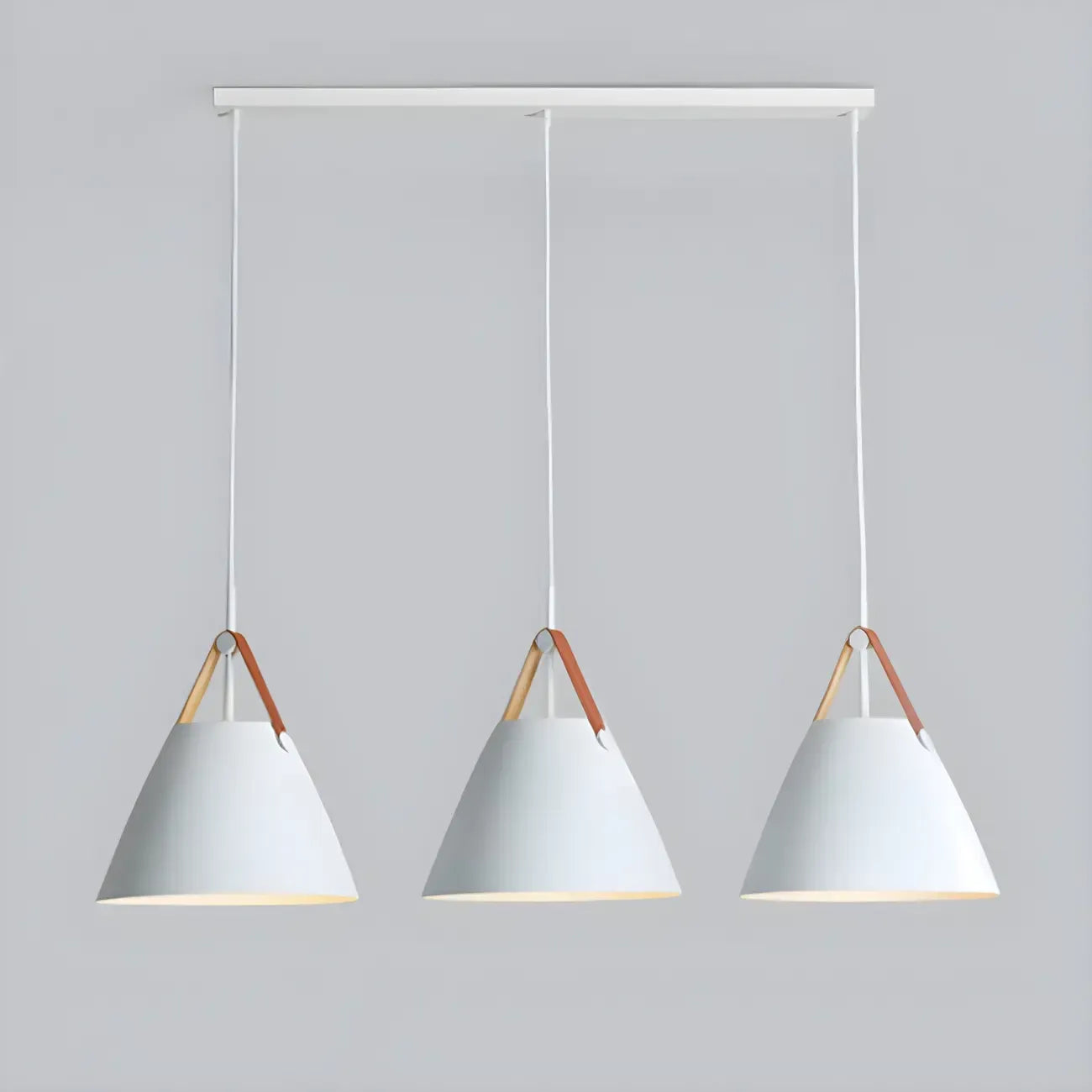 Suspension moderne à 3 lumières en métal blanc pour îlot de cuisine