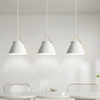 Suspension moderne à 3 lumières en métal blanc pour îlot de cuisine