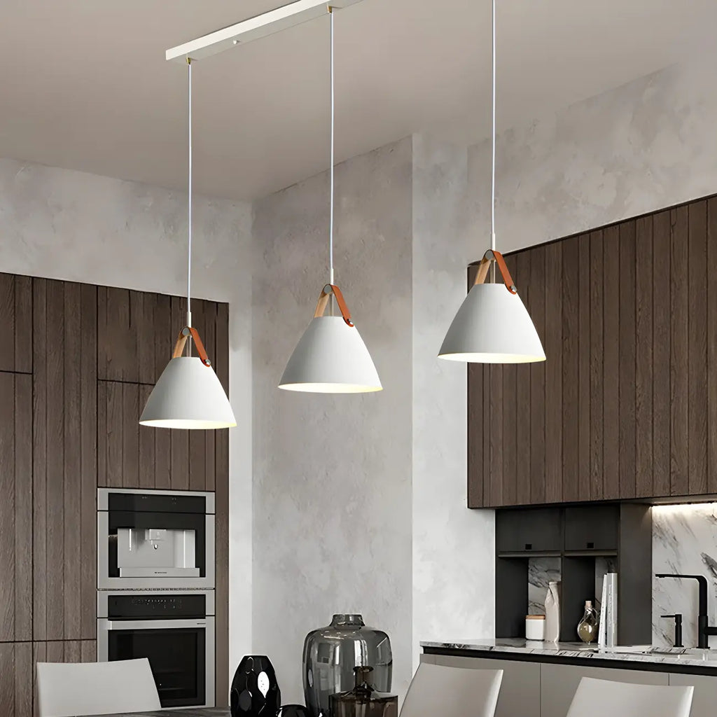 Suspension moderne à 3 lumières en métal blanc pour îlot de cuisine