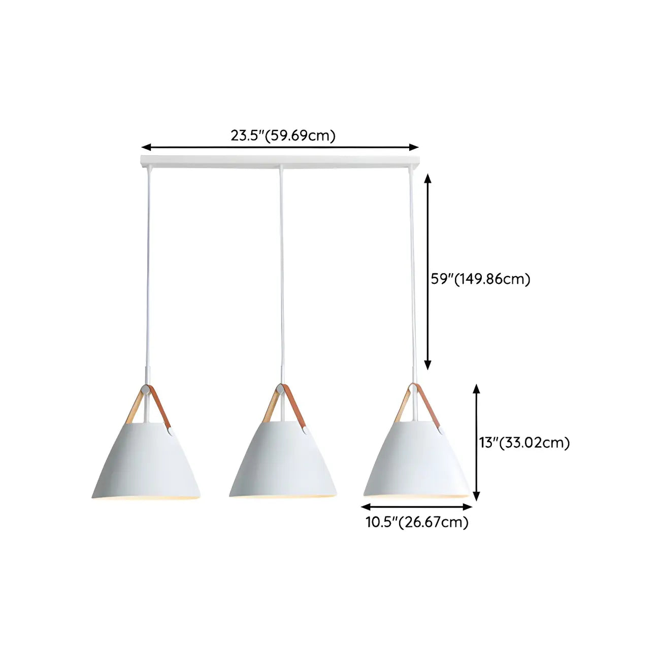 Suspension moderne à 3 lumières en métal blanc pour îlot de cuisine