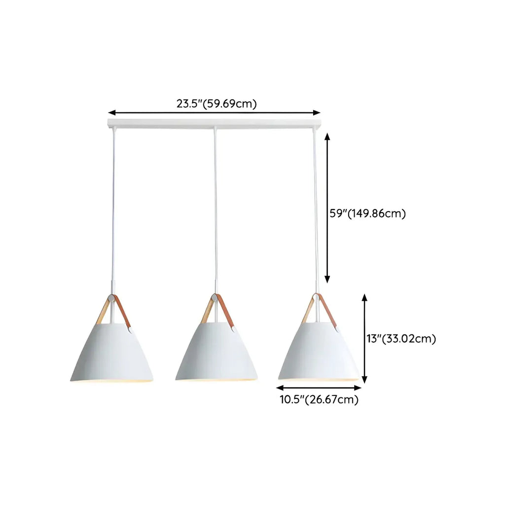 Suspension moderne à 3 lumières en métal blanc pour îlot de cuisine