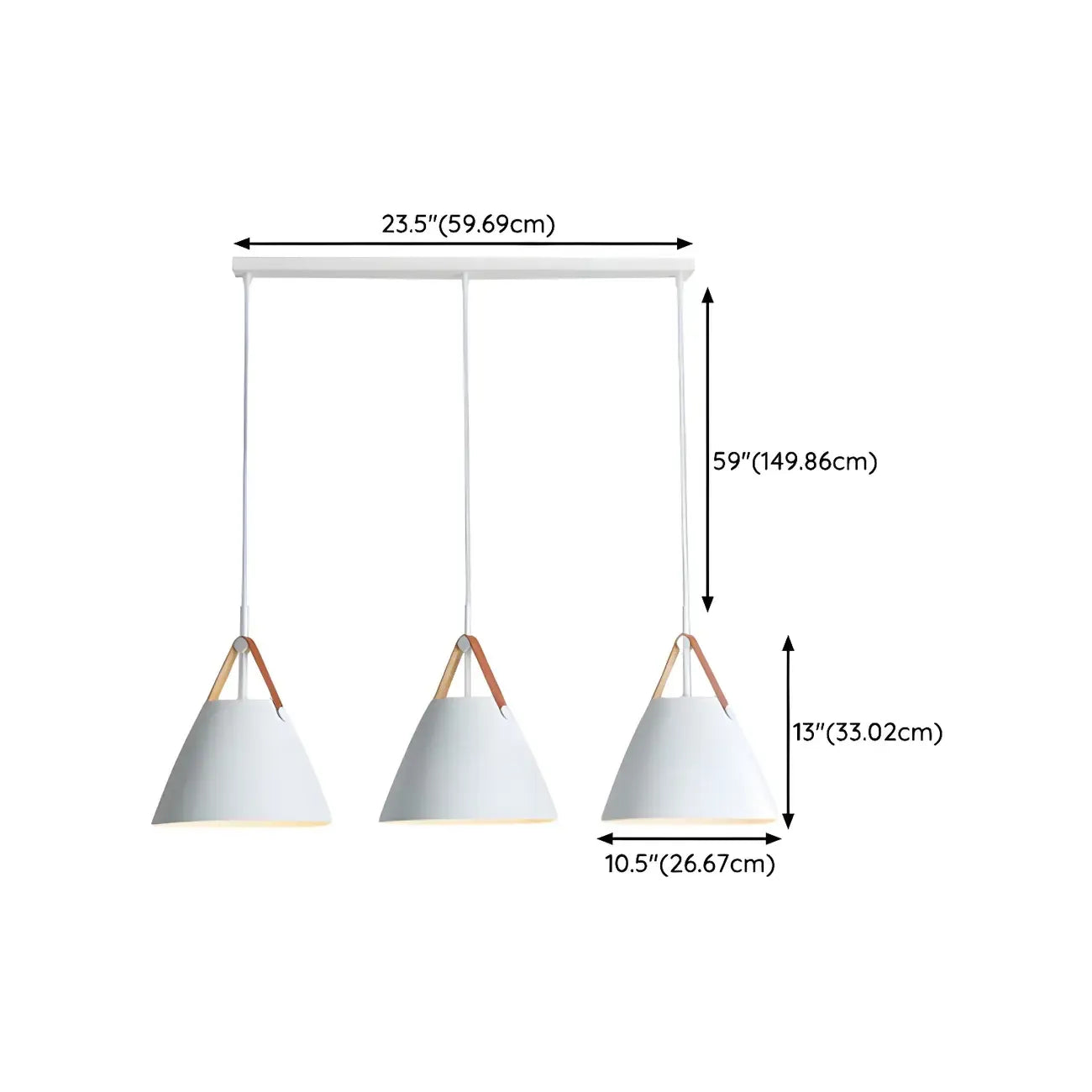 Suspension moderne à 3 lumières en métal blanc pour îlot de cuisine