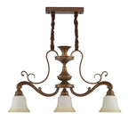 Suspension vintage en métal brun et verre dépoli pour îlot de cuisine
