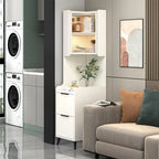 Armoire de rangement d'angle moderne en bois kaki avec éclairage intégré