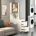 Armoire de rangement d'angle moderne en bois kaki avec éclairage intégré