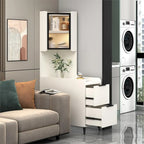 Armoire de rangement d'angle moderne en bois kaki avec éclairage intégré
