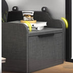 Armoire de rangement d'angle moderne en bois kaki avec éclairage intégré