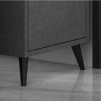 Armoire de rangement d'angle moderne en bois kaki avec éclairage intégré