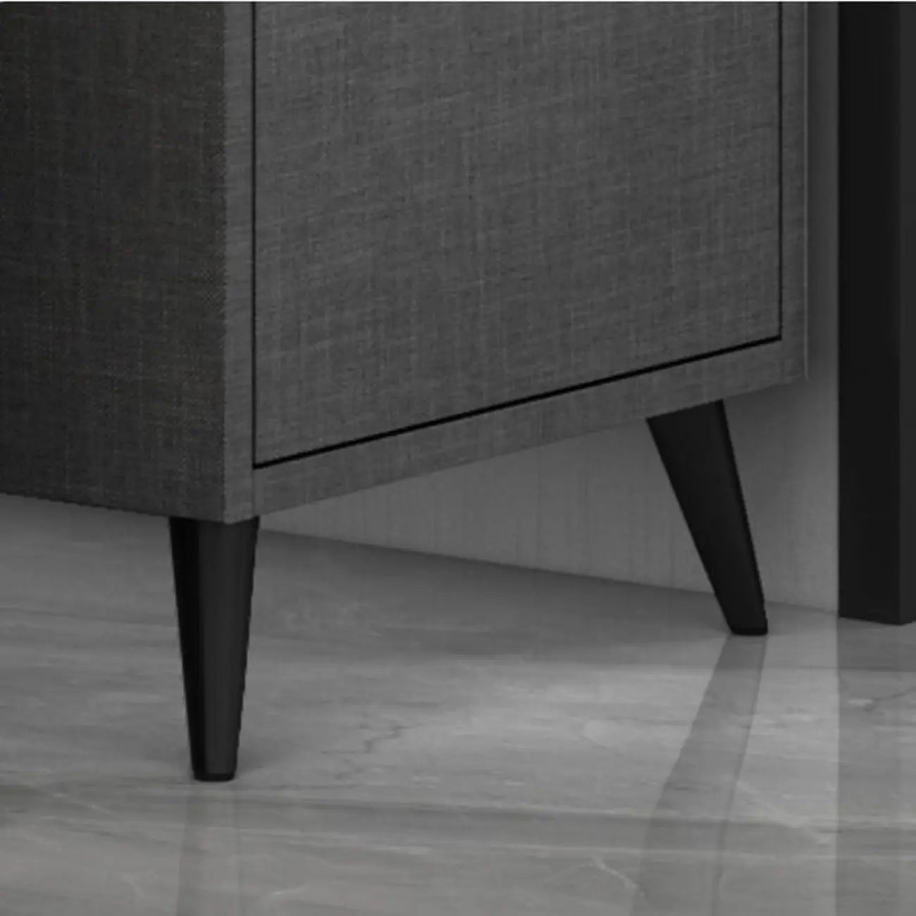 Armoire de rangement d'angle moderne en bois kaki avec éclairage intégré