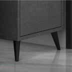 Armoire de rangement d'angle moderne en bois kaki avec éclairage intégré