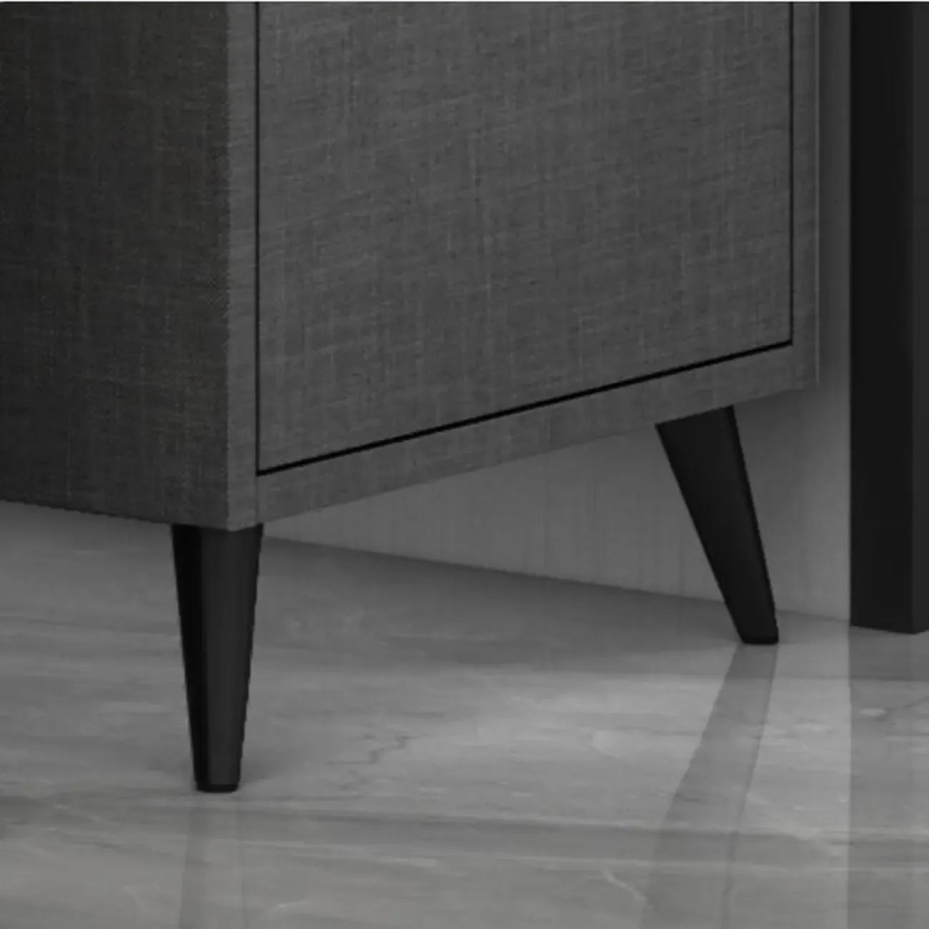 Armoire de rangement d'angle moderne en bois kaki avec éclairage intégré