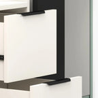 Armoire de rangement d'angle moderne en bois kaki avec éclairage intégré
