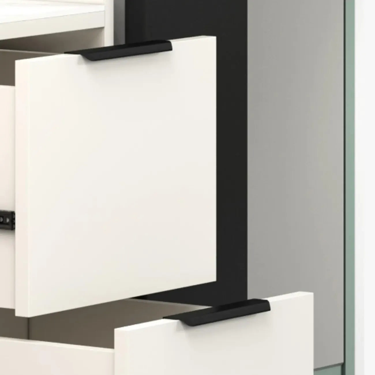 Armoire de rangement d'angle moderne en bois kaki avec éclairage intégré
