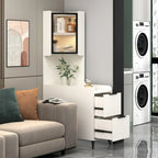 Armoire de rangement d'angle moderne en bois kaki avec éclairage intégré