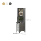 Armoire de rangement d'angle moderne en bois kaki avec éclairage intégré